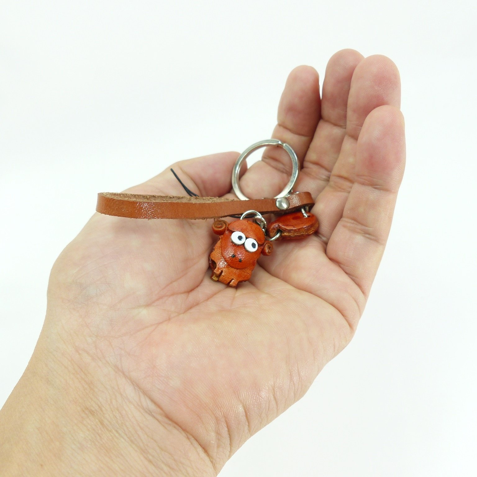 Amazon.co.jp: 牛革製動物マスコット キーホルダーストラップ 羊